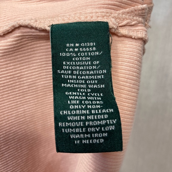 LAUREN RALPH LAUREN PEACH 100% COTTON TOP SIZE LARGE - Picture 7 of 7